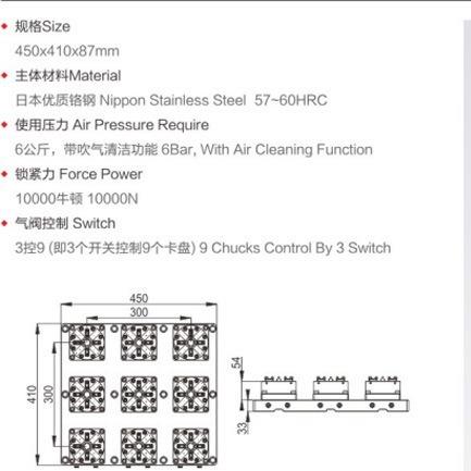 EcROWA兼容系统多工位9高合1气动D100cn电极夹铜头公精819密卡盘