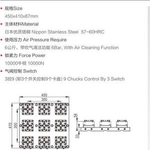 EcROWA兼容系统多工位9高合1气动D100cn电极夹铜头公精819密卡盘