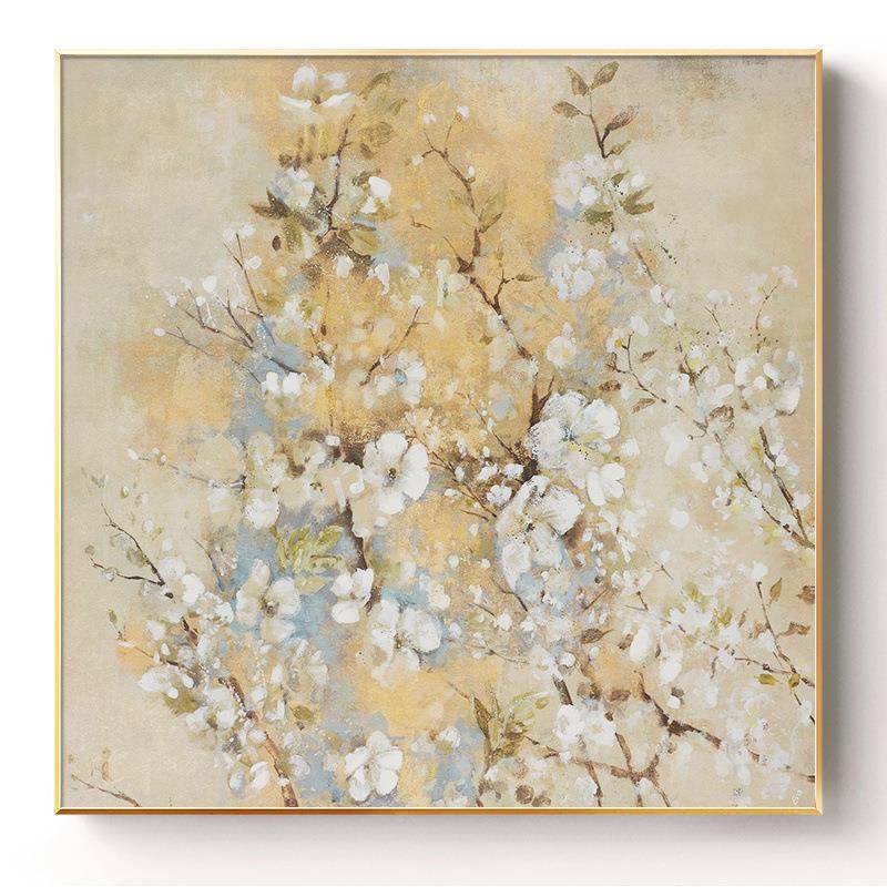 油顺丰手绘画简约美式轻934奢立体挂花卉装饰画玄关画餐走廊画挂