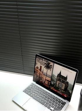 黑色铝百叶窗20帘2新款免打孔卫5生间室厨房办公室遮光升降MDD浴