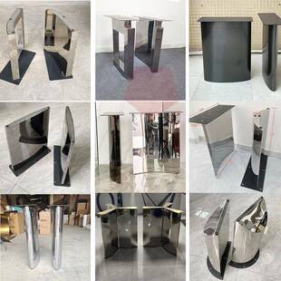 I轻岩板VOC餐桌脚不锈圆钢长奢桌腿支架子家用加厚奢石大理石1餐