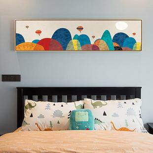 卡通墙面横儿童男简女孩现代床头饰约装画壁画87749卧幅室房间
