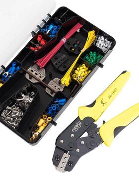 电商490端子压线钳实力收纳盒组用套5合1多压模轮省压DFZ棘接钳