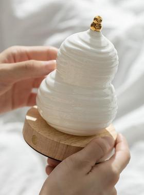 陶瓷夜圣诞树光小灯高透白发瓷葫护芦64096氛围灯眼暖色小台灯摆