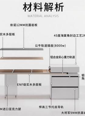 岩板台面意式岛开台餐桌一体吧台多LTX能伸缩款放式厨纯白房中岛
