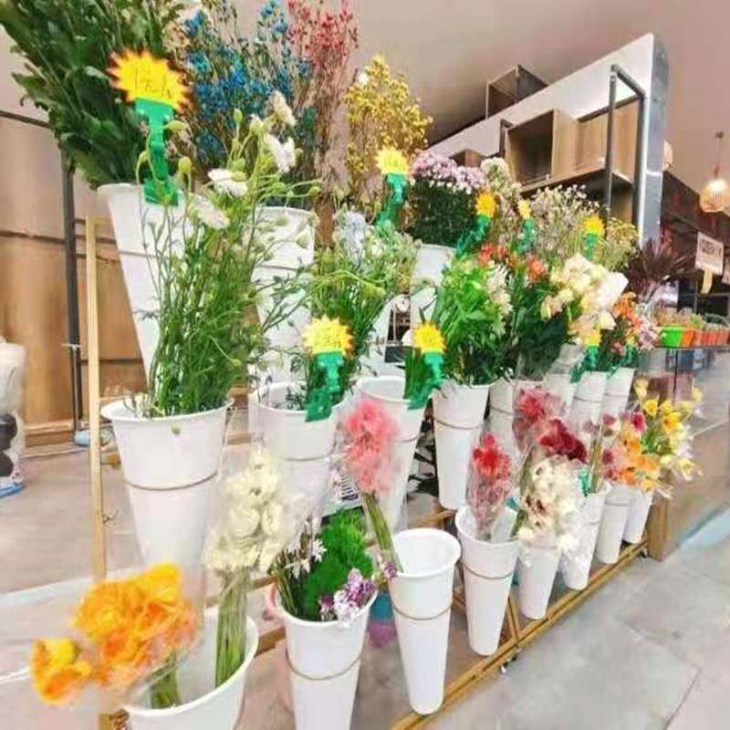 花店组鲜花动展示架985金属铁艺架子可移架装落地式花子鲜花塑料