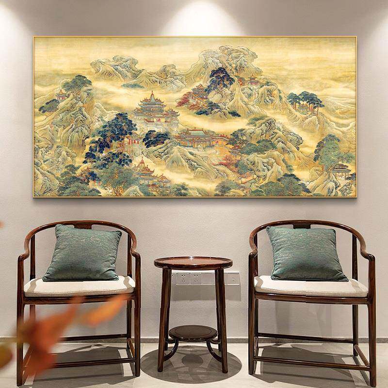 红山蓬莱仙境网716图画仙堂堂口背景水挂画道装饰画神佛龛墙壁面