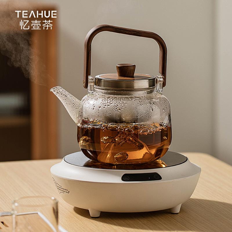 忆壶茶玻BPB璃茶壶耐提高温泡壶过滤茶具梁玻璃加厚耐热花茶茶绿