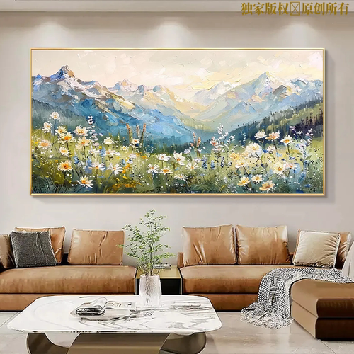 客厅风景数字油画手工填色解压diy填色丙烯画手绘油彩画减压装饰