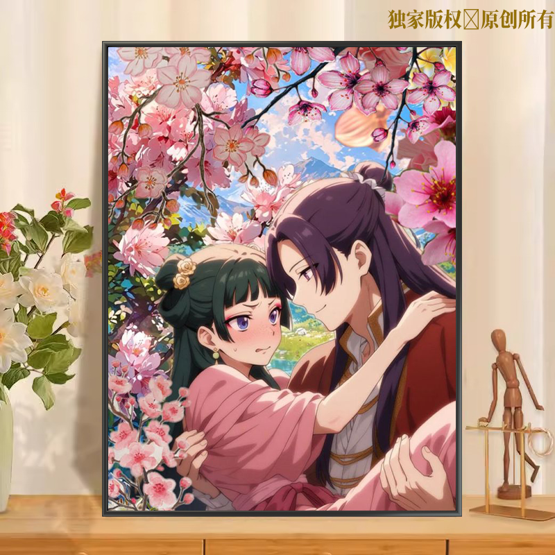 哈尔城堡数字油画diy填色手工解压涂色手绘油彩画丙烯颜料减压画