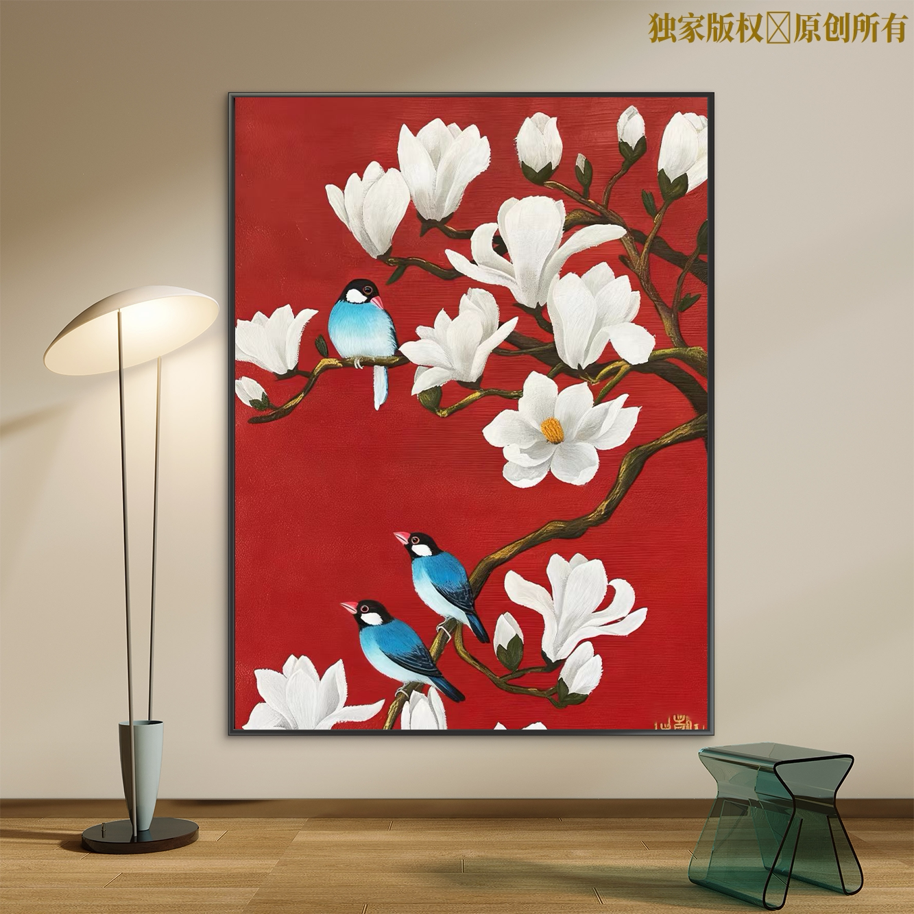 鸟儿风景数字油画diy填色手工简单可爱解压涂色写实客厅手绘装饰