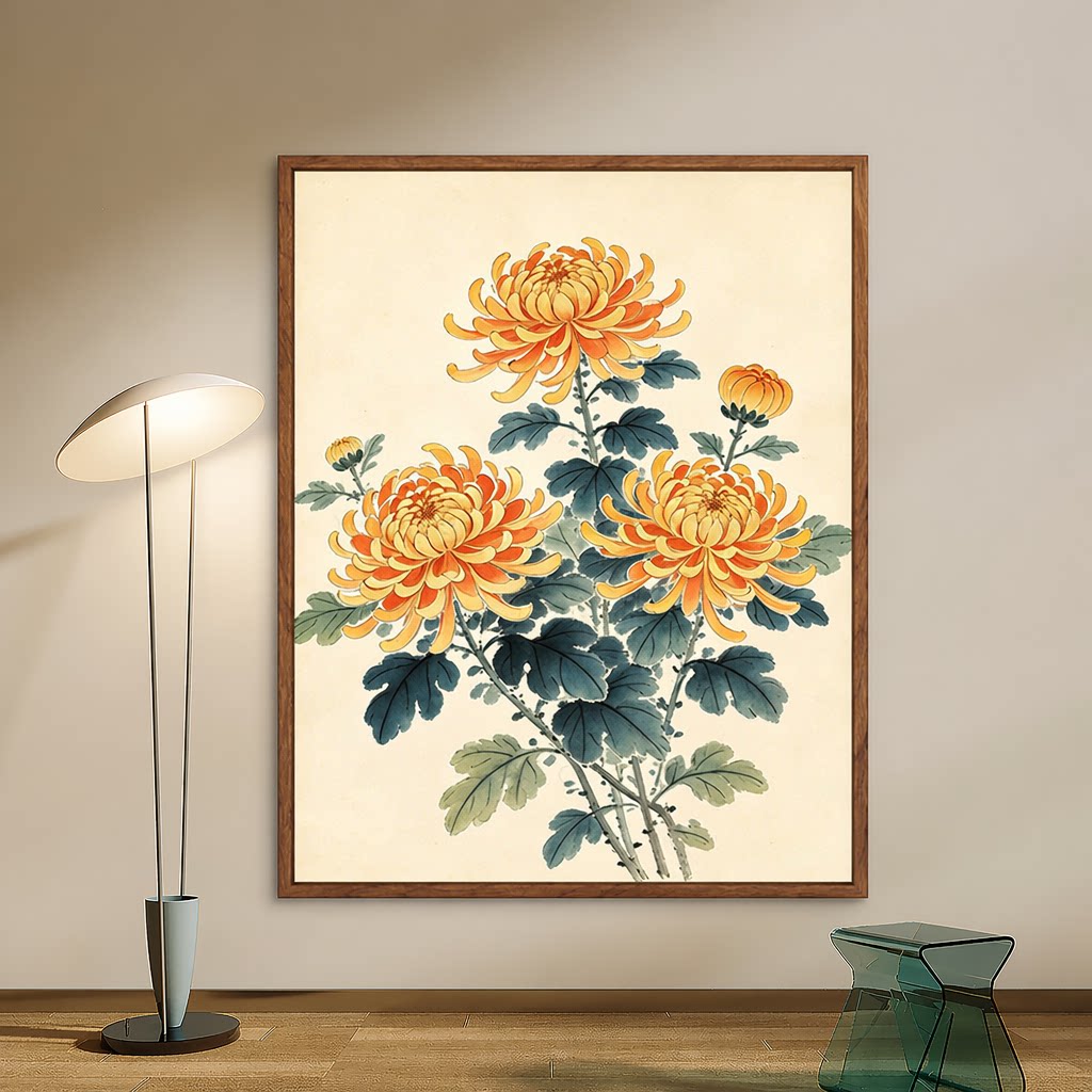 成人解压画数字油画diy填充手绘手工填色涂色玄关油彩画 梅兰竹菊