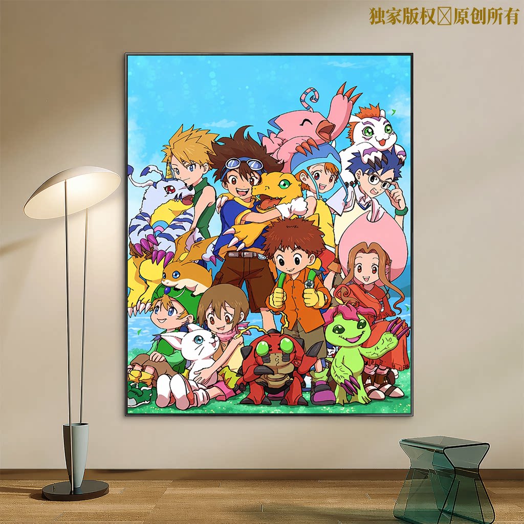成人解压画数字油画diy填充手绘手工填色涂色玄关油彩画 数码宝贝