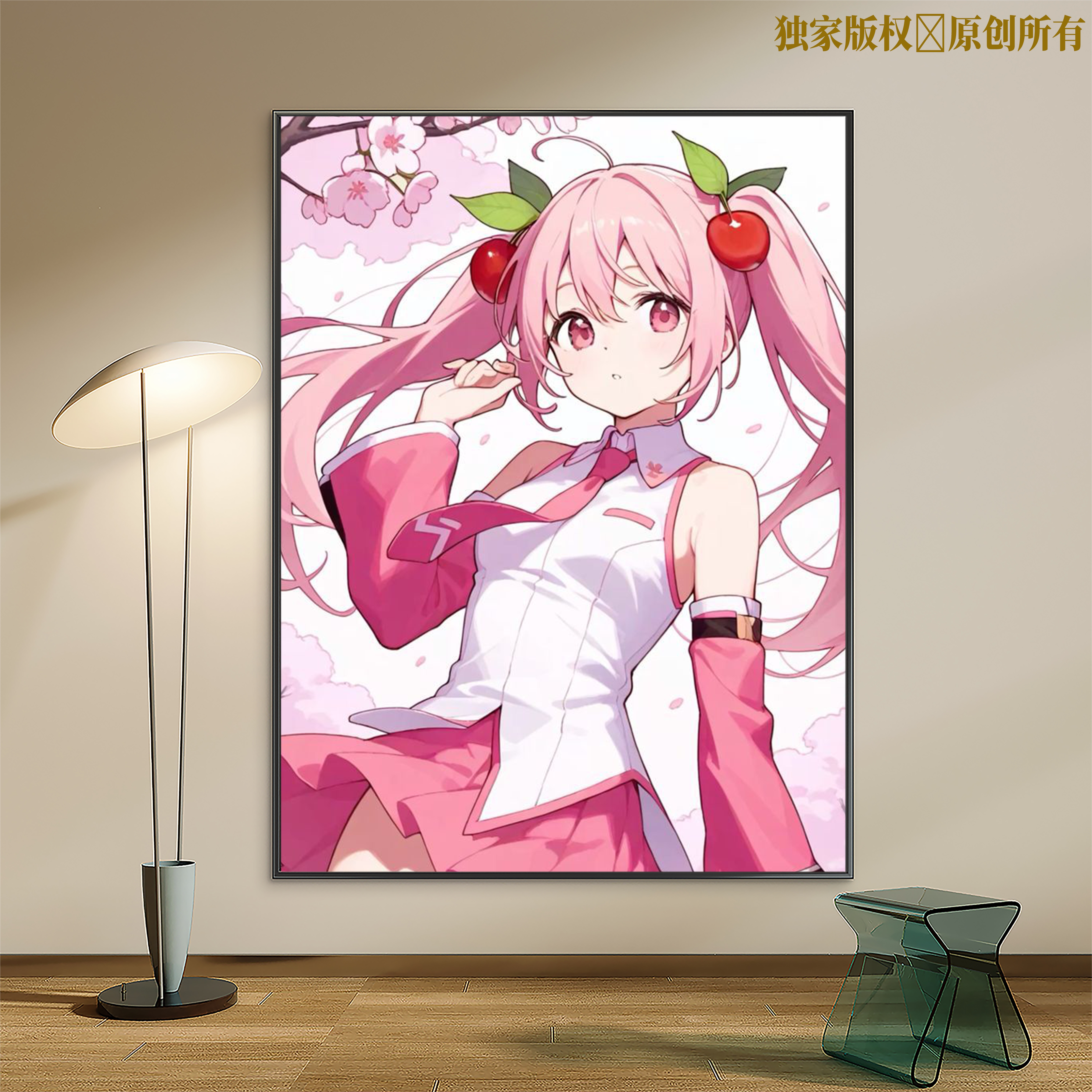 樱初音未来数字油画动漫人物2026实木手工diy填色手绘油彩装饰画
