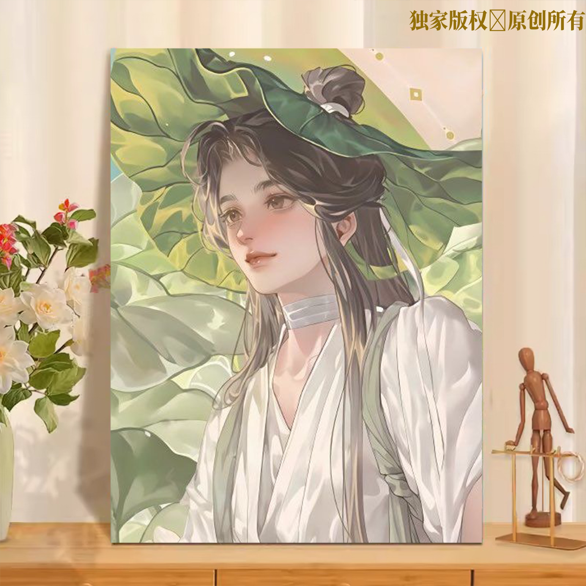 天官赐福数字油画DIY填色成人解压绘画卡通动漫手工填色油彩画