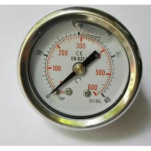 液压表 40z 0～40bar 47mm 轴向充油压力表 0～600psi 油压表