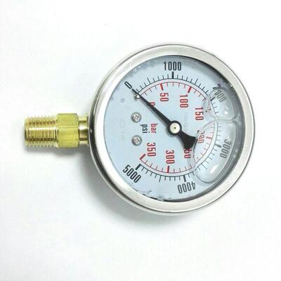 螺纹ZG1/4 (PT1/4) 防振压力表 ytn-63 350bar-5000psi 62mm-68mm