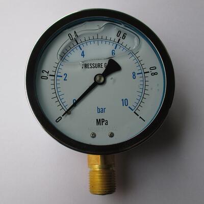 PRESSURE GAUGE 10BAR 1MPA 英文耐震防振注液充油压力表 100mm