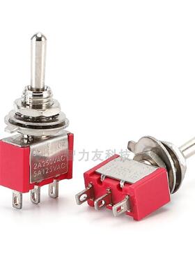6MM红色钮子开关扭摇头摇臂开关MTS-102 103 202 203二档三档拨动