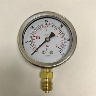 压力表 30psi 不锈钢外壳直径68mm 压力2bar m14x1.5 无油 leipai