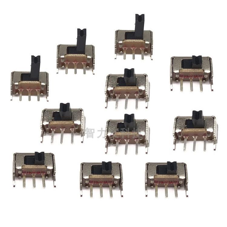 拨动开关 SK12D07VG2/3/4/5/6柄高 侧脚 3脚2档 带支架 拔动开关