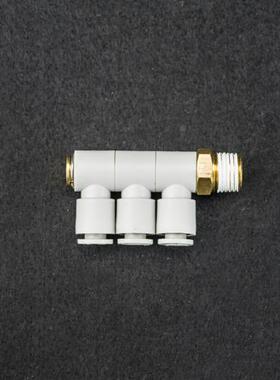 白色气动接头 3个气孔3通螺纹弯头KQ2VT 4-01 6-02 8-03 04 smc型