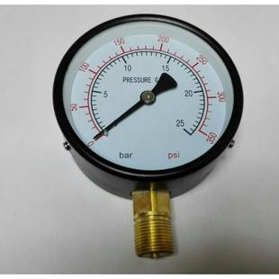 25bar 双刻度中英文压力对照0 350psi 100mm 双刻度压力表