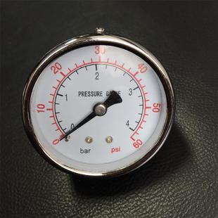 直径 60mm 60z 4螺纹 0.4mpa 轴向压力表 60PSI PT1 压力4BAR