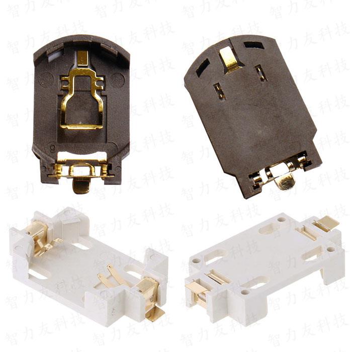 CR/LIR2032 2025 2016 3V 纽扣电池贴片座 镀金脚电池盒 BS-6/8