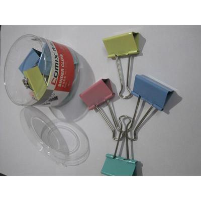 齐心长尾夹 燕尾夹 彩色长尾夹 3# 桶装 中号票夹 32mm B3633