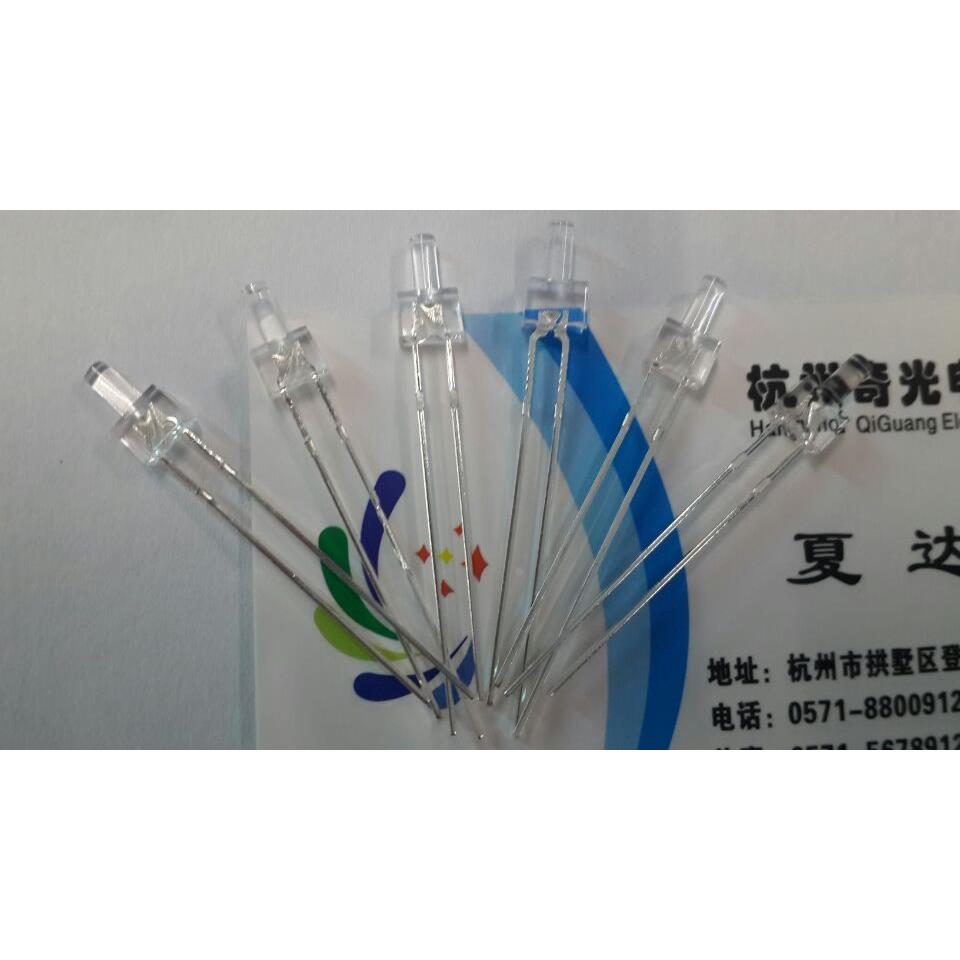 直插LED2MM奶嘴型发光二极管白发纯绿 翠绿草绿高平头胶体高度8MM