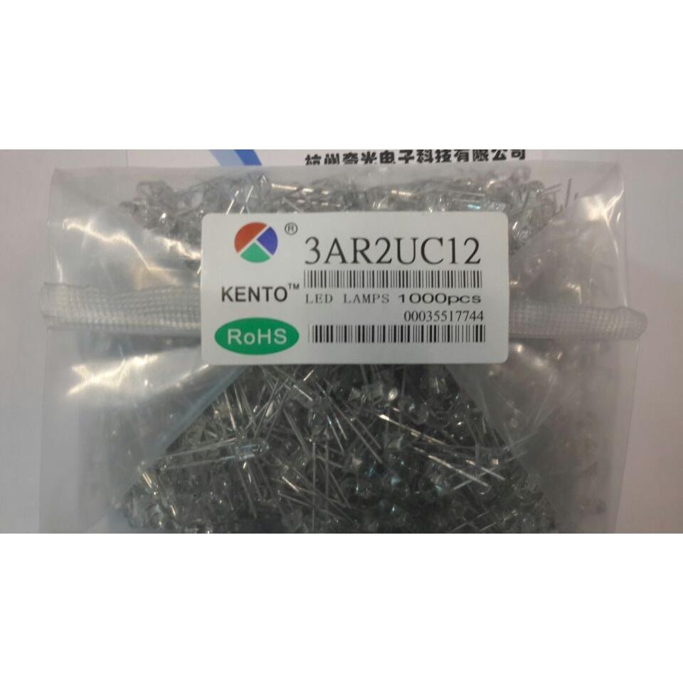 F3白发红3MM高亮白发红 短脚发光二极管 匡通3AR2UC12 1000只26元