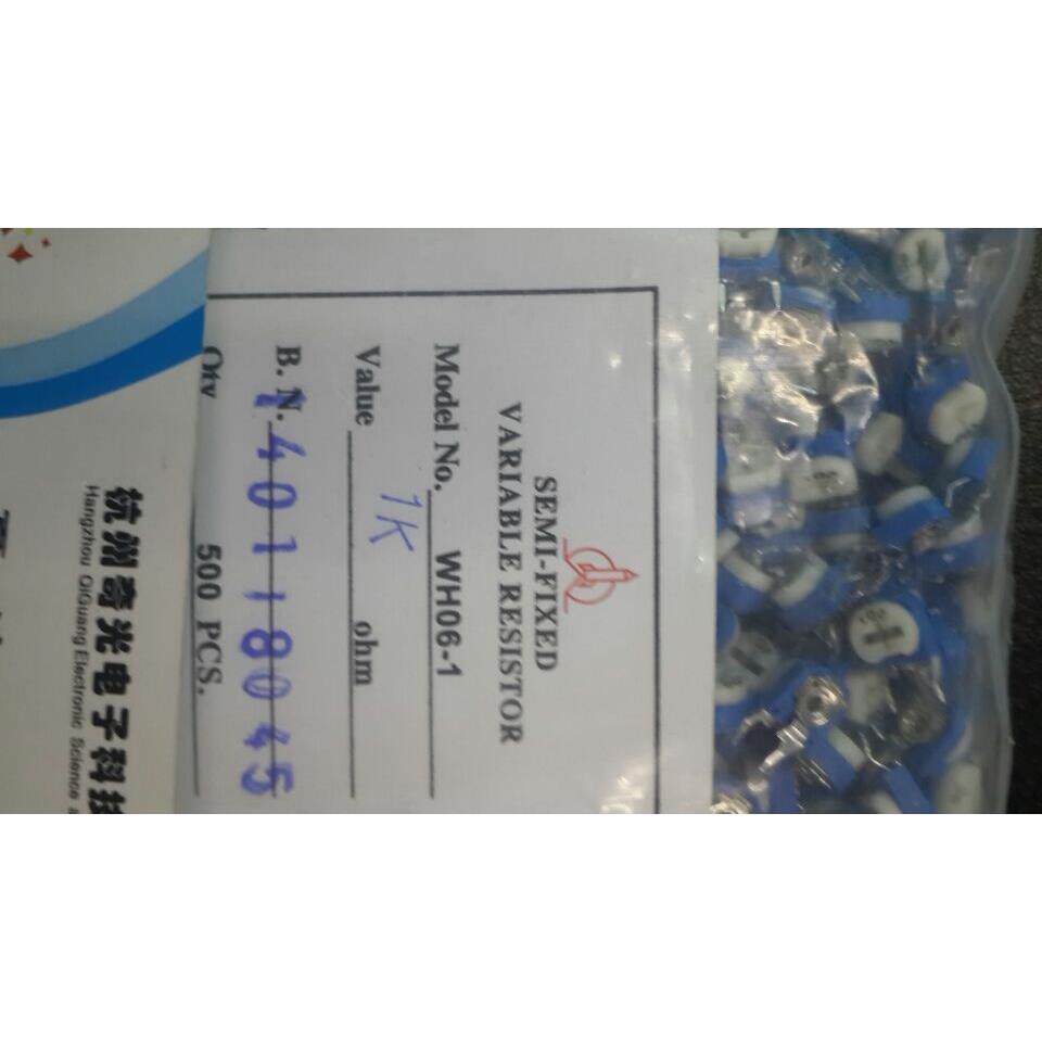 优质电位器1K 立式102 兰白可调电阻  一包1K