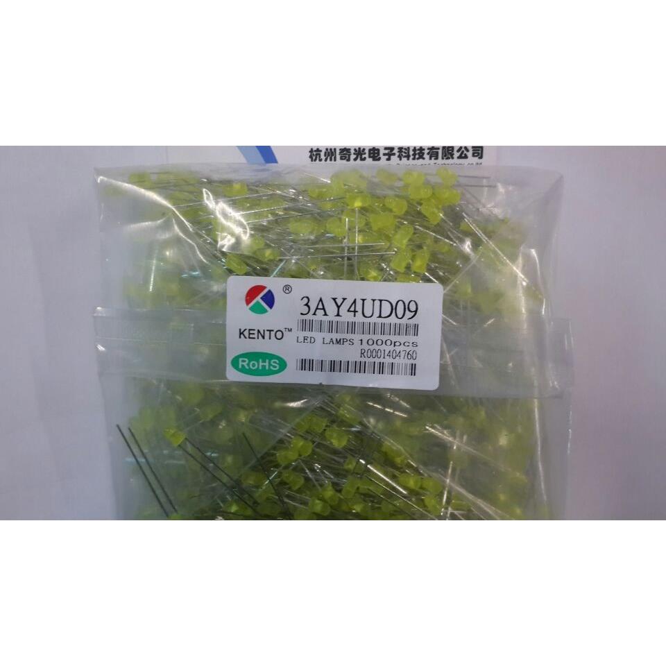 F3黄发黄3MM高亮黄发黄 长脚发光二极管 匡通LED 3AY4UD09 1000只