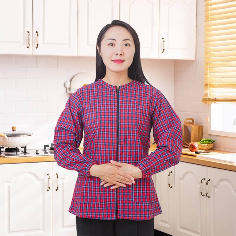 短款罩衣围裙家用厨房女耐脏成人小个子拉链正穿长袖工作服新厂家
