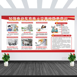 电动车充电停放区点安全标识牌电瓶车常识海报小区楼道住宅宣传栏