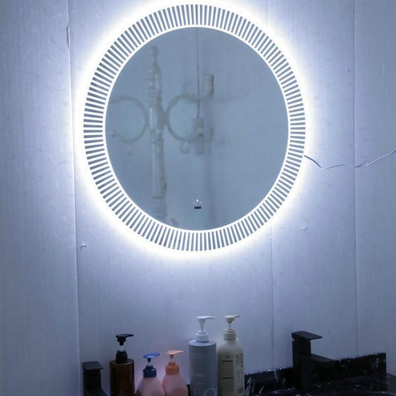 家用卫生间圆镜智能led灯壁挂款浴室洗漱镜触屏梳妆镜