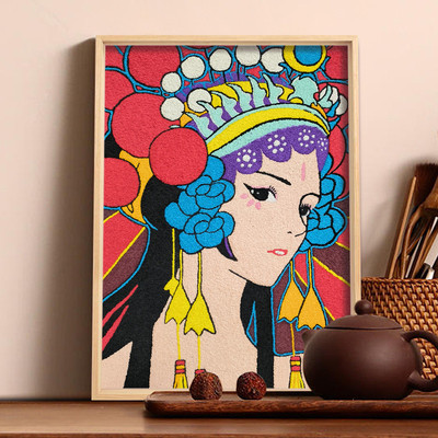 非遗纸浆画手工DIY材料包中国风古风京剧脸谱国粹戳戳乐学校毕设