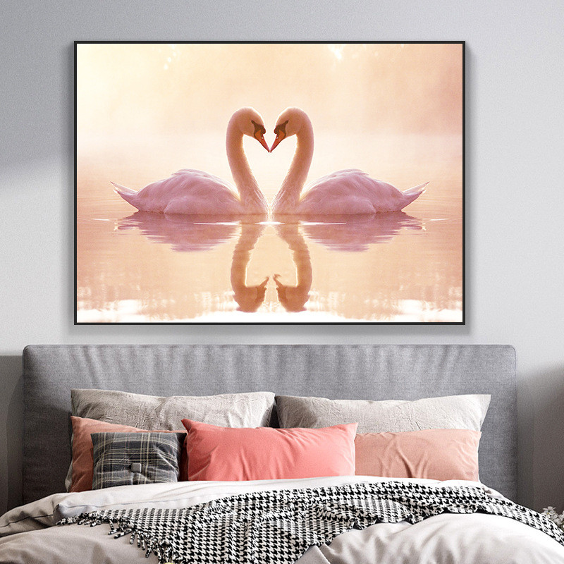 卧室床头装饰画现代简约主卧房间壁画客厅背景墙挂画酒店宾馆墙画