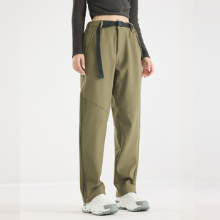 户外登山裤 保暖宽松直筒休闲防风冲锋裤 软壳裤 秋冬季 女 男士 24新款