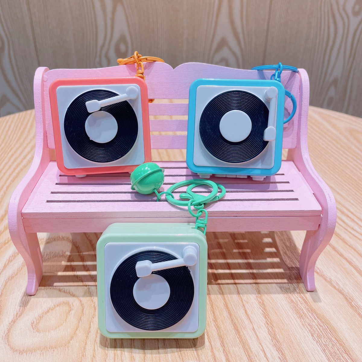 创意复古留声录音机挂件解压音乐盒迷你小玩具包包钥匙扣挂件礼物