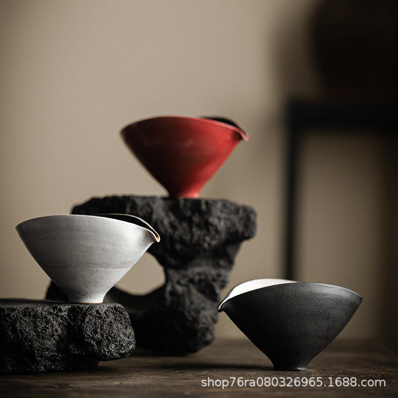 侘寂风粉引公道杯日式手工分茶器不烫手粗陶茶海功夫茶具配件,餐饮具,公道杯,淘宝优惠券,粉丝福利购,淘宝优惠卷