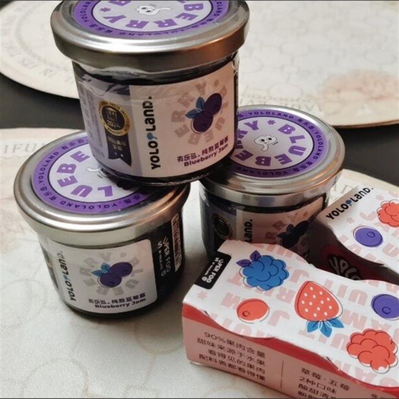 有乐岛/纯熬蓝莓酱 90%果肉0果胶0白砂糖蓝莓果酱小包装涂抹面包