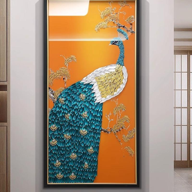 2025年马实物入户门玄关高端立体装饰画过道尽头手工挂画轻奢壁画图片