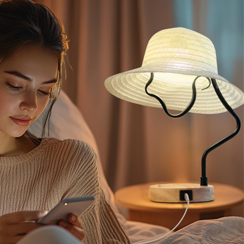北欧触摸LED创意铁艺人头台灯美式乡村家居装饰床头儿童房阅读灯