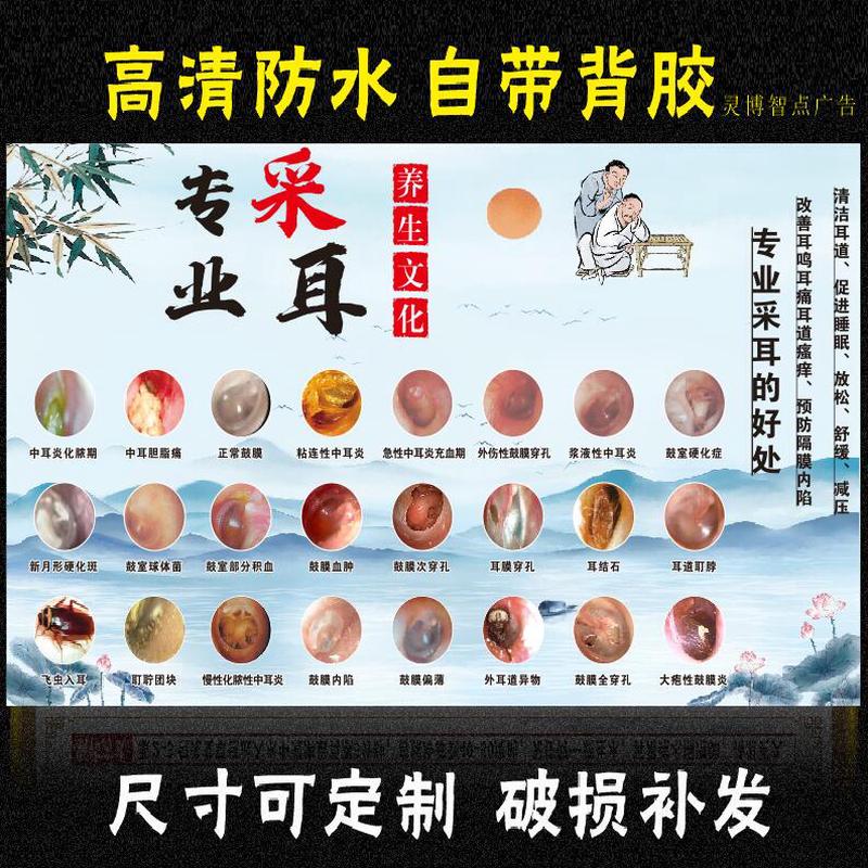 采耳广告图片中耳炎海报文化耳烛挂图症状耳疗耳朵护理图片宣传画