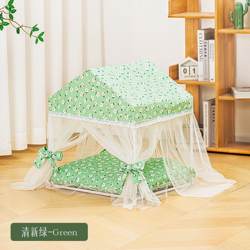 可拆洗夏季凉爽狗窝可爱碎花帐篷猫ins风透气小猫猫房子柔软小屋