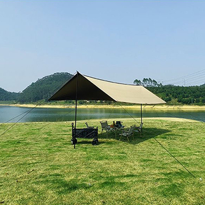 黑胶露营天幕户外野营野炊遮阳加厚涂层防雨防晒天幕便携式