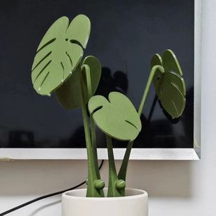龟背竹杯垫创意餐桌摆件仿真绿植植物盆栽磁吸隔热垫树叶子防烫垫