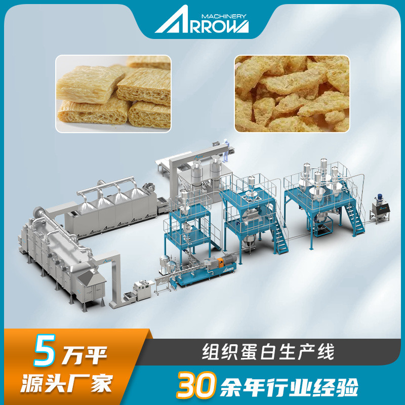干法拉丝蛋白生产线真诺智能豌豆蛋白素肉食品生产膨化机全自动